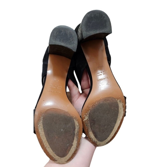 Aquatalia Suzanne Sneak print and Suede Black open toe shoes Size 6.5 - Picture 11 of 15